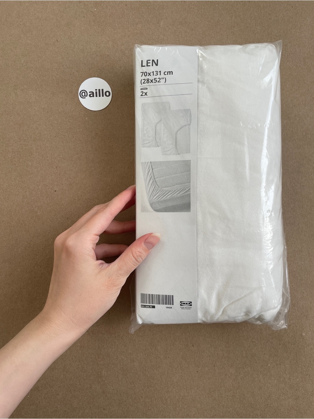 IKEA LEN Crib fitted sheet, white, 28x52 ", 2 pack